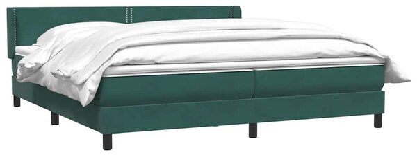 Krevet s oprugama i madracem tamnozeleni 180x220 cm baršunasti - Zelena / 180 x 220 cm