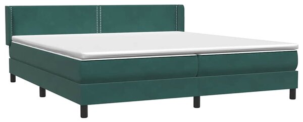 Krevet s oprugama i madracem tamnozeleni 180x220 cm baršunasti - Zelena / 180 x 220 cm