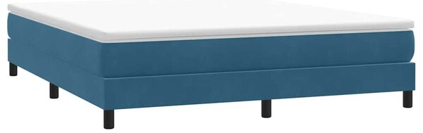 Box Spring krevet bez madracem tamnoplavi 180x220 cm baršun - Plava / 180 x 220 cm
