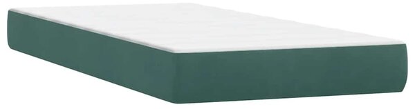 Krevet s oprugama i madracem tamnozeleni 180x220 cm baršunasti - Zelena / 180 x 220 cm