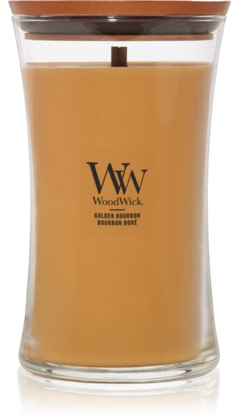 Woodwick Opulent Wood Golden Bourbon mirisna svijeća s drvenim fitiljem (hearthwick) 609.5 g