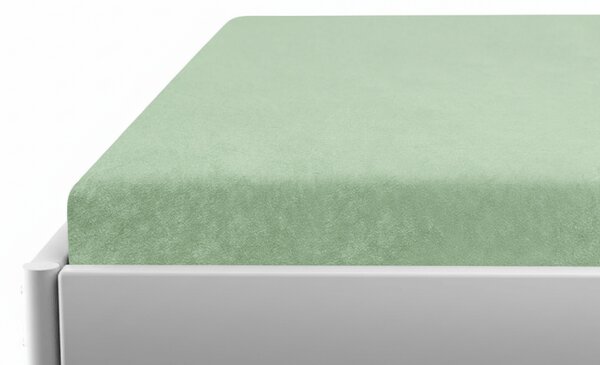 Plahta od frotira za dječiji krevetic zelena 60x120 cm