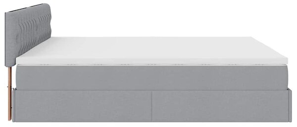 Otomanski krevet s madracem svijetlosivi 200x200 cm tkanine - Siva / 200 x 200 cm