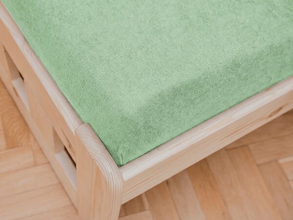 Plahta od frotira za dječiji krevetic zelena 60x120 cm