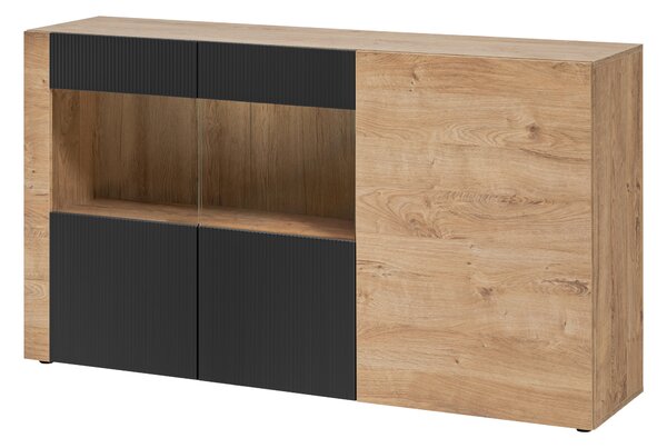 Zondo.hr Vitrina Aruno AR SB (hrast ribbeck + crna) (s rasvjetom). Akcija -20%. 1124140