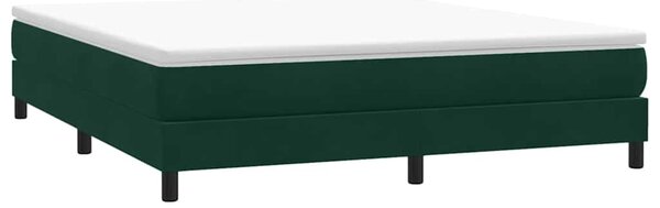 Krevet s oprugama bez madracem tamnozeleni 180x210cm baršunasti - Zelena / 180 x 210 cm