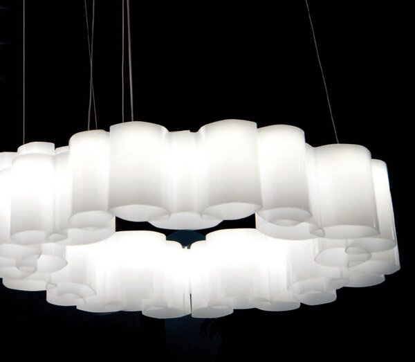 Stilnovo LED viseća svjetiljka Honey, prigušljiva, okrugla, 58 cm, prigušiva, Bijela, Dnevni boravak/blagovaonica, Plastika