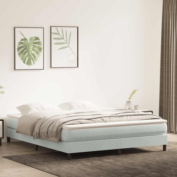 Box Spring krevet bez madraca svijetlo sivi 180x210 cm samt - Siva / 180 x 210 cm