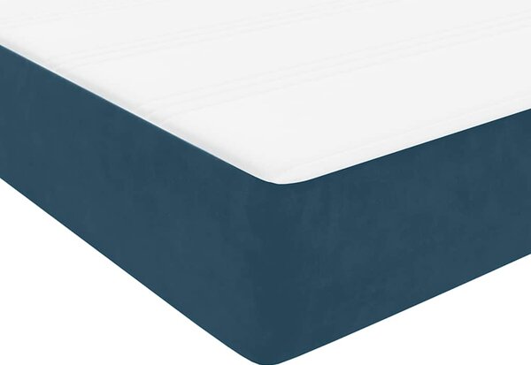 Box Spring krevet s madracem i LED tamnoplavi 80x220 cm baršunasti - Plava / 80 x 220 cm