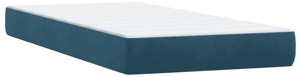 Box Spring krevet s madracem i LED tamnoplavi 80x220 cm baršunasti - Plava / 80 x 220 cm