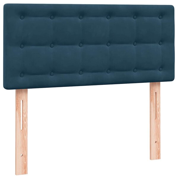 Box Spring krevet s madracem i LED tamnoplavi 80x220 cm baršunasti - Plava / 80 x 220 cm