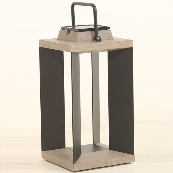 Les Jardins Solarna lampa Teckalu, Duratek/Alu crna, 45,5cm, prigušiva, Metal, fenjer