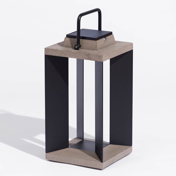 Les Jardins Solarna lampa Teckalu, Duratek/Alu crna, 45,5cm, prigušiva, Metal, fenjer