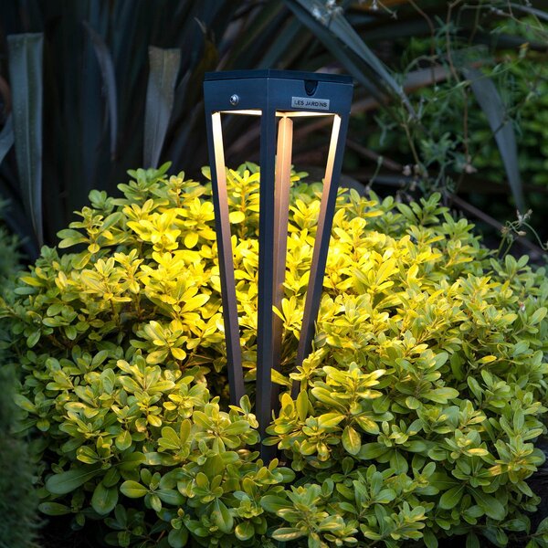Les Jardins LED solarna svjetiljka Tinka, visine 52 cm, sive boje, prigušiva, Sivo, Metal, Vanjski reflektor/šiljak za tlo