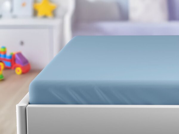 Jersey plahta za dječiji krevetic plava 70 x 140 cm