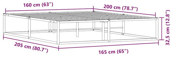 Okvir kreveta bez madraca Bijeli 160x200 cm Metalni - Bijela / 160 x 200 cm
