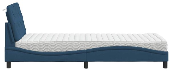 Krevet s madracem plavi 80x200 cm od tkanine - Plava / 80 x 200 cm