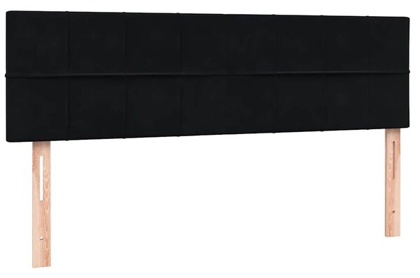 Box Spring krevet s madracem i LED crni 160x210 cm baršunasti - Crna / 160 x 210 cm