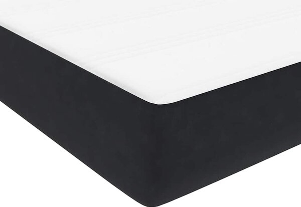 Box spring krevet s madracem crni 160x210 cm baršunasti - Crna / 160 x 210 cm