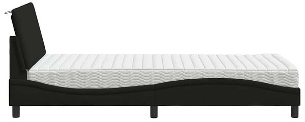 Krevet s madracem Hanko crni 100 x 200 cm od tkanine - Crna / 100 x 200 cm