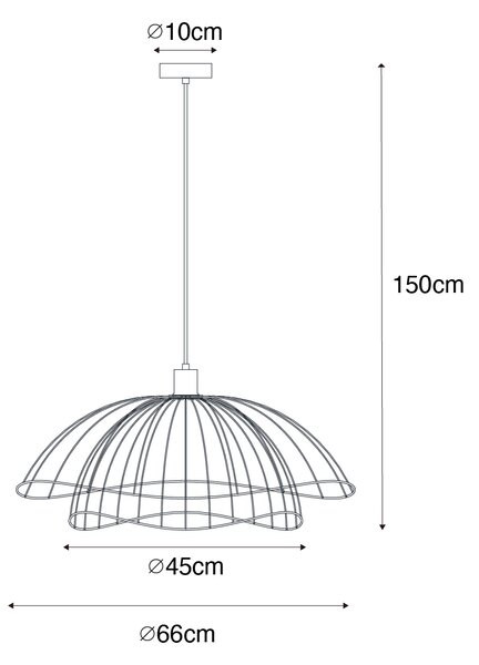 Dizajnerska viseća svjetiljka brončana 45 cm - Pua
