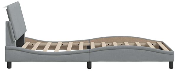 Okvir kreveta bez madraca Hanko svjetlosivi 100x200 cm od tkanine - Siva / 100 x 200 cm