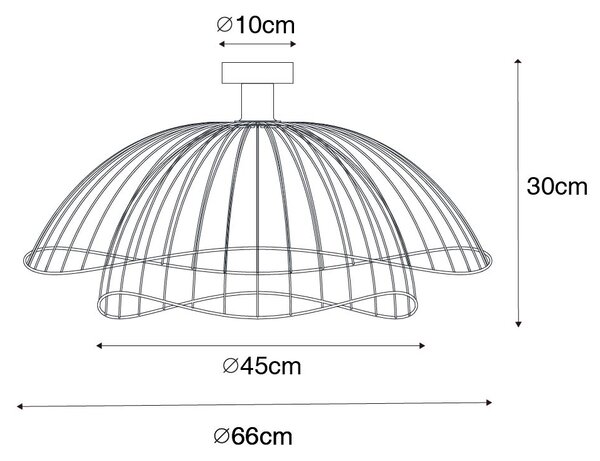 Dizajnerska stropna svjetiljka brončana 45 cm - Pua