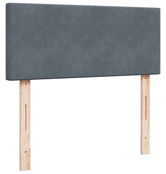 Otomanski krevet s madracem i LED tamnosivi 120x190cm baršun - Siva / 120 x 190 cm