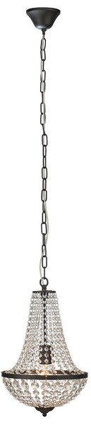Markslöjd Luster Gränsö, crni, IP20, Ø 30 cm, prigušiva, Providna, Dnevni boravak/blagovaonica, Kristal