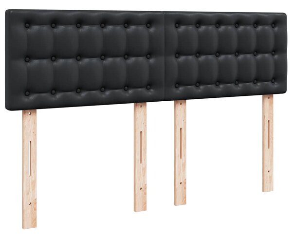 Otomanski okvir kreveta s madracem crni 140x200cm umjetna koža - Crna / 140 x 200 cm