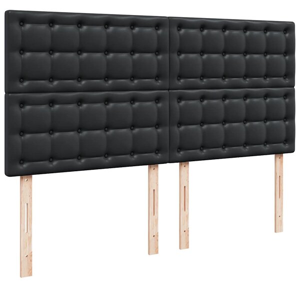 Otomanski okvir kreveta s madracem crni 180x200cm umjetna koža - Crna / 180 x 200 cm