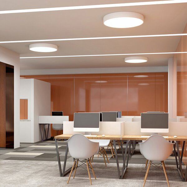 Arcchio LED stropna svjetiljka Noabelle, Ø 80 cm, bijela, metal, prigušiva, Bijela, Kuhinja, Metal