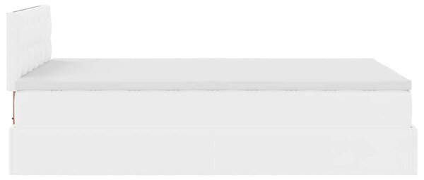Okvir kreveta s madracem čisto bijela 120x200cm umjetna koža - Bijela / 120 x 200 cm