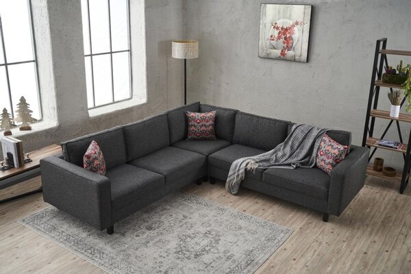 Atelier Del Sofa Kutna garnitura KALE LINEN, antracit, Kale Linen - Anthracite