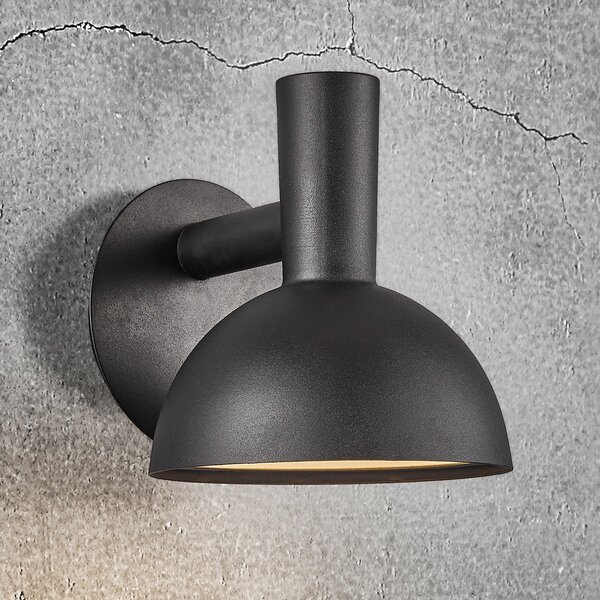 Nordlux Arki vanjska zidna svjetiljka crna Ø 20 cm, prigušiva, Crno, Metal