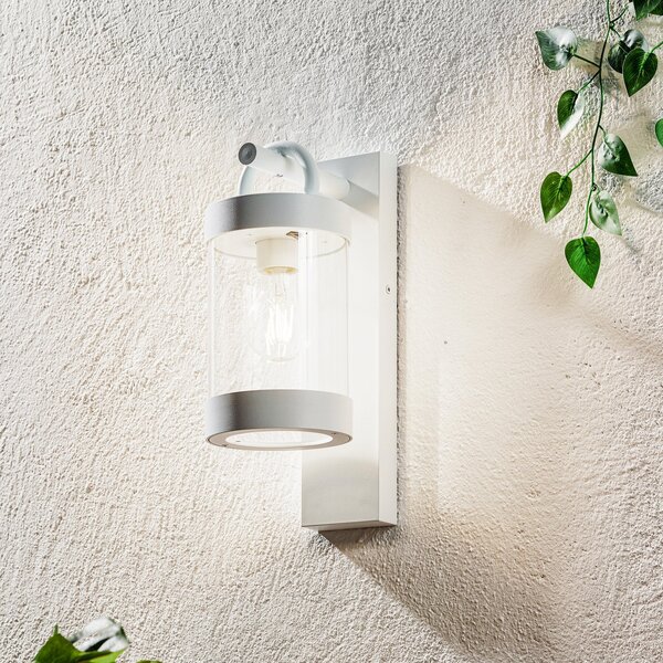 Trio Lighting Vanjska zidna lampa Zambesi, senzor za sumrak, bijela, Bijela, Metal, fenjer