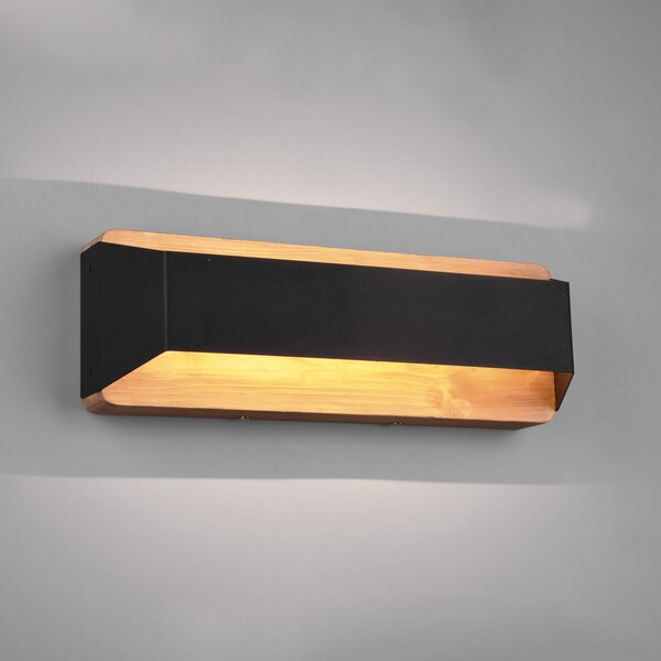 Trio Lighting Arino LED zidna svjetiljka, crna, širina 35,2 cm, prigušiva, Crno, Dnevni boravak/blagovaonica, Metal