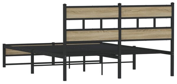 Metalni okvir kreveta bez madraca boja hrasta sonome 135x190 cm - Smeđa / 135 x 190 cm