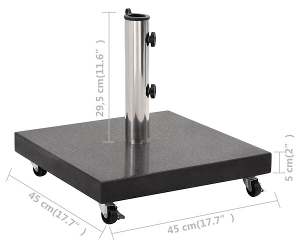 Stalak za suncobran od granita 30 kg četvrtasti crni - Crna / N/A