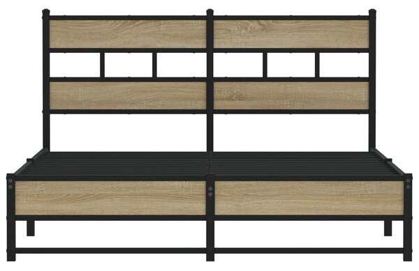 Metalni okvir kreveta bez madraca boja hrasta sonome 135x190 cm - Smeđa / 135 x 190 cm