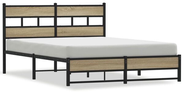 Metalni okvir kreveta bez madraca boja hrasta sonome 135x190 cm - Smeđa / 135 x 190 cm