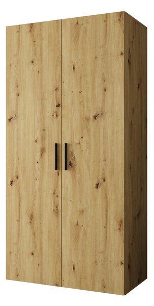 Ormar za garderobu 100 cm Borry 1 (hrast artisan + crna)