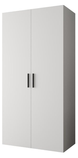 Ormar za garderobu 100 cm Borry 1 (bijela + crna)