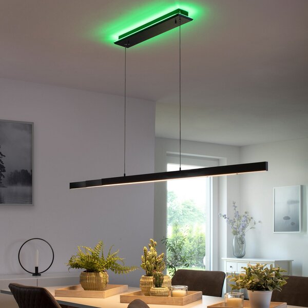 Q-Smart-Home Paul Neuhaus Q-ARIAN LED visilica, antracit, prigušiva, Crno, Dnevni boravak/blagovaonica, Metal