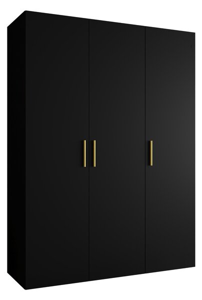 Ormar za garderobu 150 cm Borry 1 (crna + zlatna)