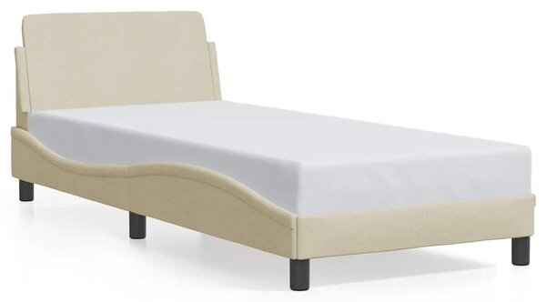 Okvir kreveta s uzglavljem Dover krem 90x200cm od tkanine - Krema / 90 x 200 cm