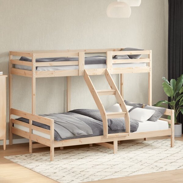 Krevet na kat 80 x 200/140 x 200 cm od masivne borovine - Smeđa / N/A