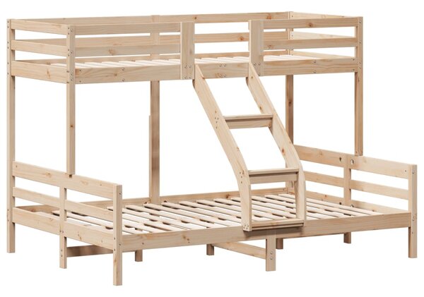Krevet na kat 80 x 200/140 x 200 cm od masivne borovine - Smeđa / N/A