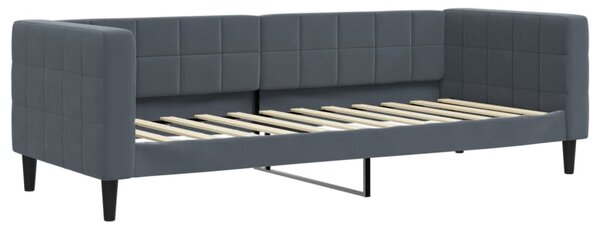 Dnevni krevet s madracem tamnosivi 80 x 200 cm baršunasti - Siva / 80 x 200 cm