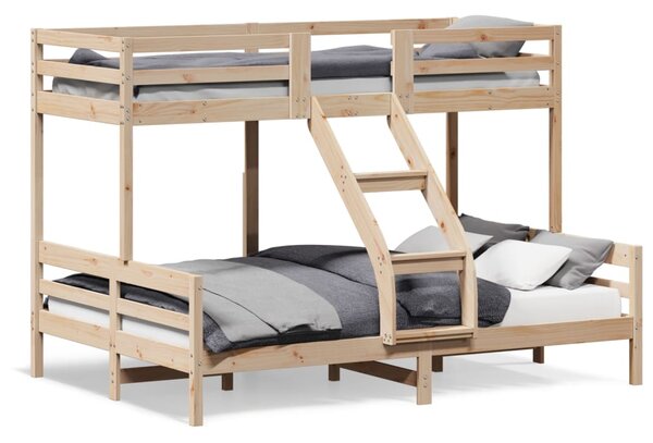 Krevet na kat 80 x 200/140 x 200 cm od masivne borovine - Smeđa / N/A